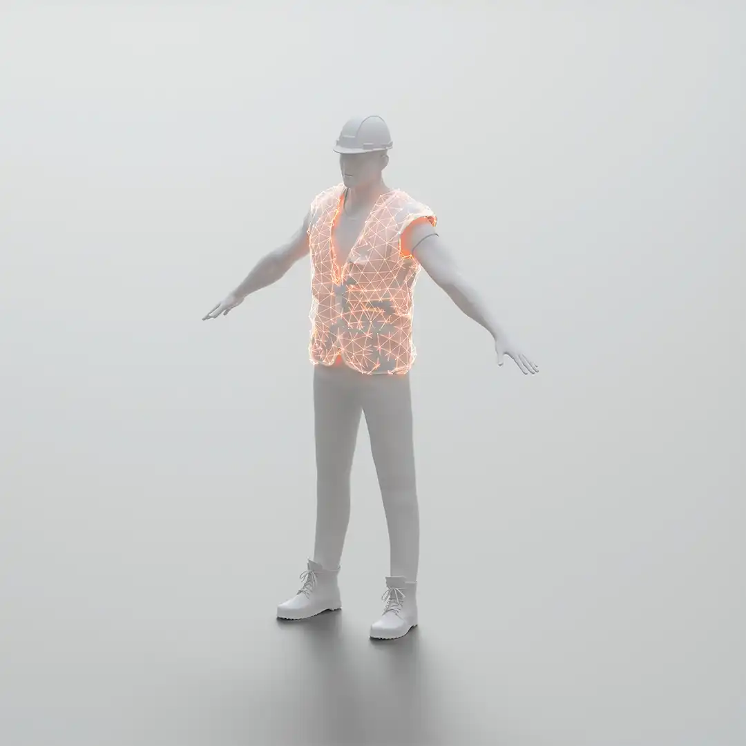 Health and safety person high visibility vest scan
